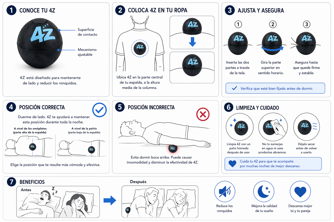 Cómo usar correctamente la pelota antirronquidos 4Z